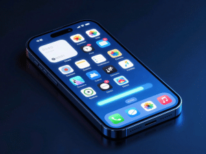 Hình ảnh điện thoại thông minh hiển thị giao diện tải app Sunwin chính chủ từ App Store, sunwin có app trên appstore không với hiệu ứng neon hiện đại năm 2026