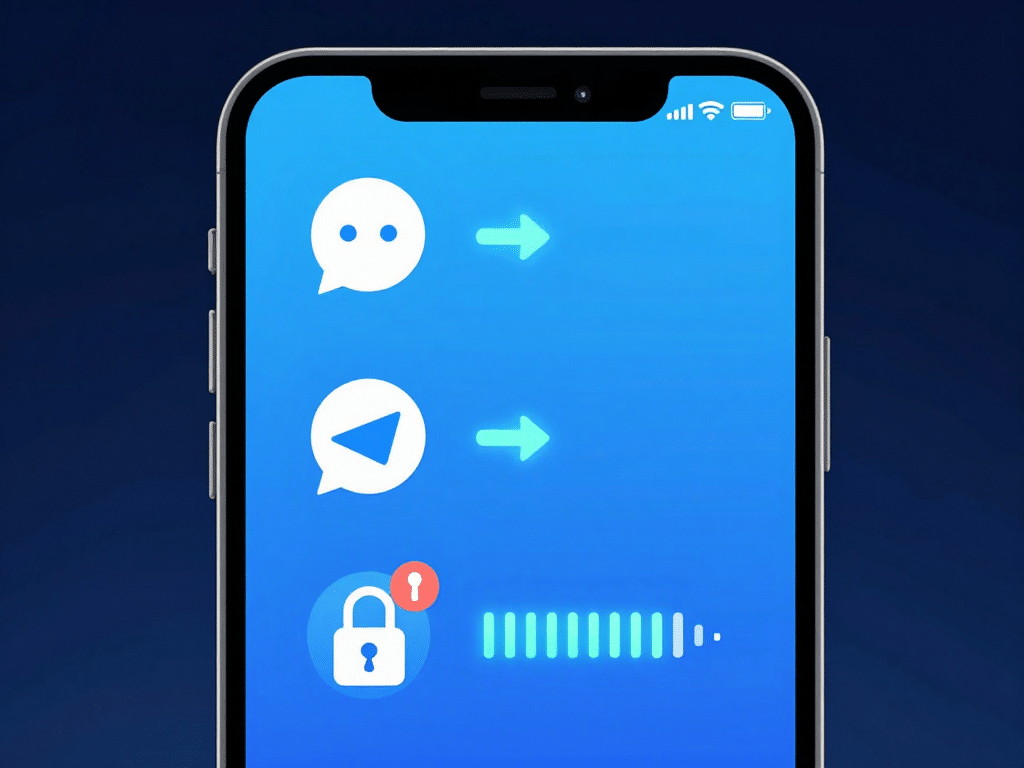 Hình minh họa smartphone hiển thị quy trình 3 bước cách lấy mã OTP Sunwin 2026 qua Telegram với biểu tượng chat, gửi và thông báo bảo mật