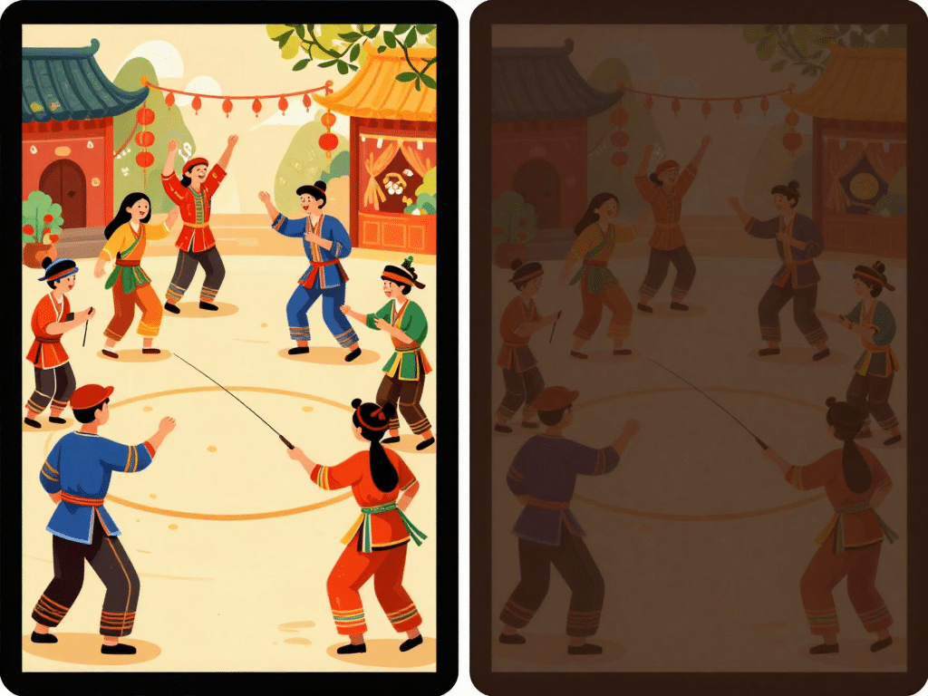 Hình minh họa so sánh trải nghiệm game dân gian giữa Sunwin so với 68 game bài 2026, hai giao diện song song với bên trái sôi động và bên phải đơn giản hơn